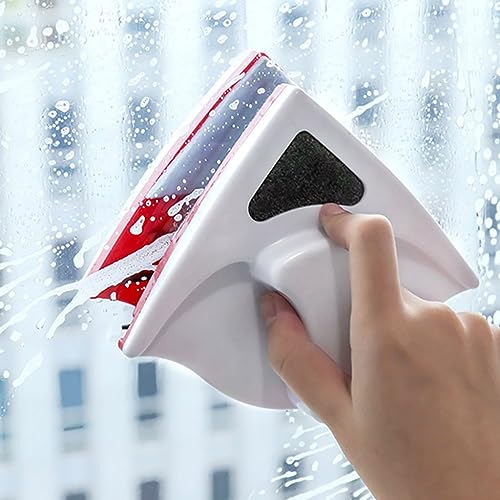 Double Side Magnetic Window Cleaner, Window Cleaner Tool, Glass Surface Wiper Cleaning Brush with Rope Thickness 3-10mm Glass