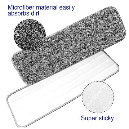 40 Pack Microfiber Cleaning Pads Machine Washable Replacement Head for Wet/Dry Mops Flat Reusable Household Replacement Mop Pad for Hardwood Floor Cleaning Scrubbing Fit Most Mops (Gray) - color: Gray