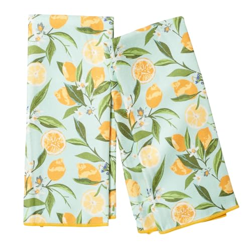 Super Absorbent Kitchen Towels - Set of 2 - color: Yellow, size: Set of 2