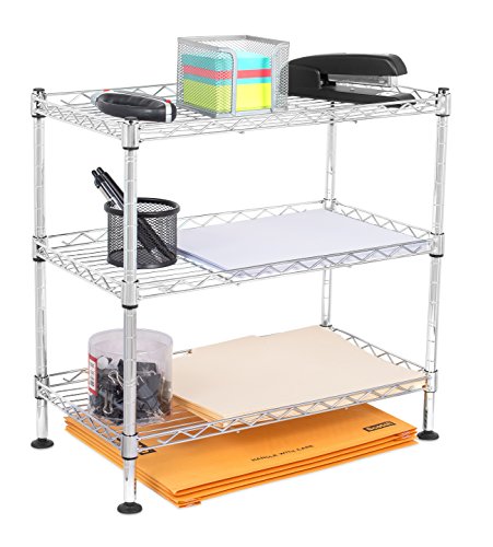 Internet's Best 3-Tier Compact Wire Utility Shelving Unit - Adjustable Storage Rack for Kitchen, Bathroom, Pantry, Laundry, Cabinets - Durable Chrome Steel - Shelving for Under Sink Organization