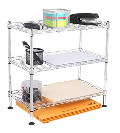 Internet's Best 3-Tier Compact Wire Utility Shelving Unit - Adjustable Storage Rack for Kitchen, Bathroom, Pantry, Laundry, Cabinets - Durable Chrome Steel - Shelving for Under Sink Organization