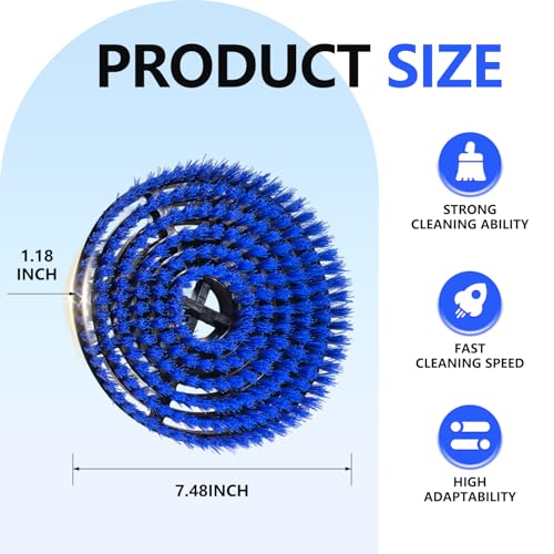 4Pack Brush for Shark Steam Mop S7000 S7001 S7020 S7005 S8021 S8001 Replacement Brush Head and Scrub Pad Abrasive Polishing Pad (2Blue 2Gray) - color: 2blue 2gray