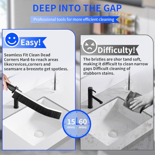 4 PCS Cleaning Brush Hard Bristle Cleaning Brush Small Cleaning Brush Crevice Cleaning Tool Grout Brush Bathroom Cleaning Brush Set for Tight Spaces Corners Kitchen Windows Shower Toilet Faucets Floor
