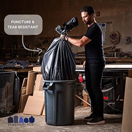 Plasticplace 65 Gallon Trash Bags, 2.7 Mil, Black Heavy Duty Garbage Can Liners,100 Count (Pack of 1) - size: 100 Count (Pack of 1)