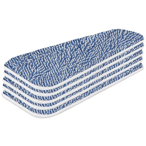 Replacement Mop Pad 16.5''x5.5'' for Floor Cleaning, 5 Pack Chenille Dust Mop Head Refills Attract and Pick Up Pet Hair, Washable Dry Cleaning Pads Compatible with Bona Mop and Most Spray Mops