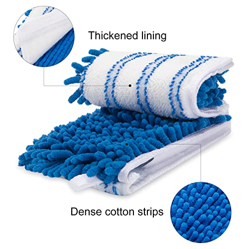 4 Pack Chenille Mop Heads Replacements Compatible with Oceda Dual-Action Microfiber Flip Mop System, Mop Replace Heads for Dry Wet Use, Washable Double Sided Flat Sponge(18 * 6 in)