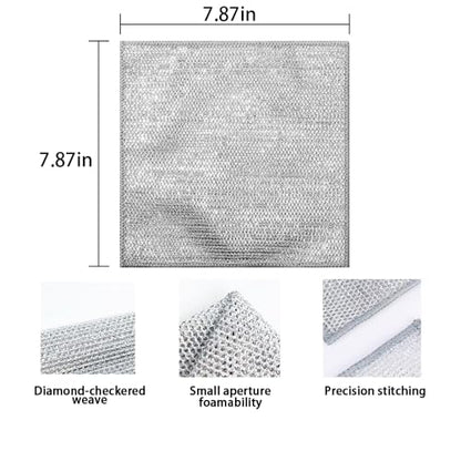 8 Pac Multipurpose Wire dishwashing rag- Reusable Non Scratch Wire Dishcloth, Non Scratch Dishcloth That Can for Kitchen Pots and cooktops, Sinks Dish Rags 7.87' * 7.87'