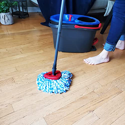 4 Pack Spin Mop Replacement Heads Microfiber Mop Refills Compatible with 2 Tank System Replace Head Safe for Cleaning All Hard-surfaced Floors Includes 1 Extra Mop Replacement Base - size: 4 Mop Refills for 2 Tank System & 1 Mop Base