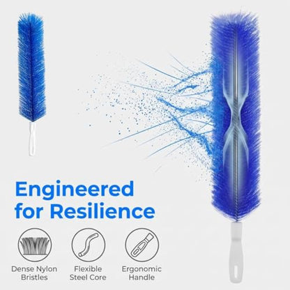 Bendable Microfiber Head, Fan Cleaner Brush Reusable Dust Remover Washable ldeal for Ceiling Fan, Air Conditioner, Dryer Vent, Car Vents and Household Surface Cleaning (Mixed × 2) - color: Mixed × 2