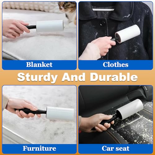 Lint Roller, 660 Sheets with 3 Handles, Pet Hair Remover for Laundry and Clothes, Extra Sticky Lint Rollers for Pet Hair, Dog & Cat Hair Removal Tool, Reusable Lint Brush for Furniture, Car, Wardrobe - size: 6 Count / 660Sheets