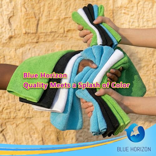 Cleaning Towel Washcloths, 12' x 12" All-Purpose Microfiber Rags - Ultra Soft Wash Cloths Reusable Shop Towels for Kitchen Bath Car Window Household Home and Commercial (Green, 12"X12" 24-Pack) - color: Green
