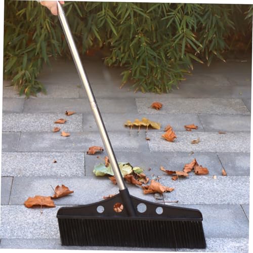 Healeved Wide Detachable Outdoor Push Broom for Garden Warehouse Cleaning Ergonomic Stainless Steel Handle Versatile for Concrete Decks Patios and Sweeping Tool