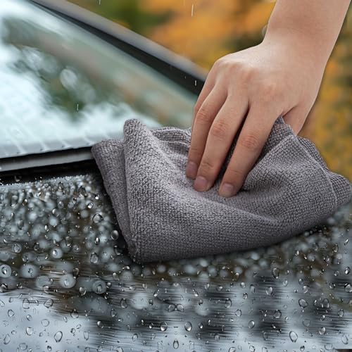 CARTMAN 60 Pack Microfiber Cleaning Cloth, Reusable Tear Away Towels Roll, 12"x12", Multi-Purpose Microfiber Towels Cleaning, Lint Free, Absorbent Cleaning Rags for Kitchen, Car, Glass (Grey) - color: 60pk Grey