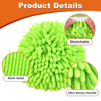 2 Microfiber Mop Head Refills and 2 Chenille Mop Pads,1 Upgrade Scrub Brush 1 Spin Mop Base for O Cedar RinseClean 2 Tank Spin Mop System,Spin Microfiber Mop Refills for Cleaning All Floors - color: 2blue+2green+2red