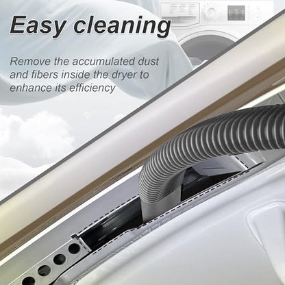 Dryer Vent Cleaner Universal Vacuum Hose Attachment Fits All Vacuums Cleaner Deep Cleaning Tools for Clogged Ducts & Lint Removal (Grey) - color: Gray