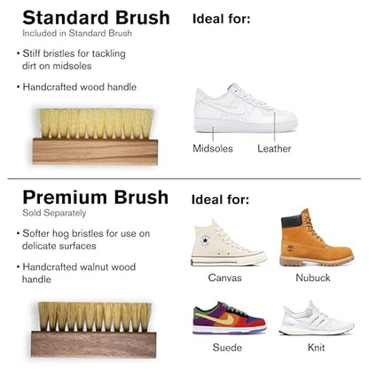 Jason Markk Standard Cleaning Brush - Handcrafted Wood Handle - Synthetic Bristles - Tough on Stubborn Stains & Dirt on Midsoles - Great for All-Around Shoe Cleaning - Works on Most Materials - style: Standard Brush Light Brown