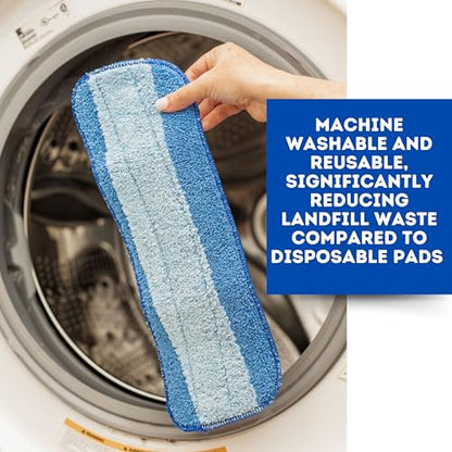 Quick Shine Spray Mop Kit with 3 Reusable Mop Pads & 1 Safer Choice Multi-Surface Floor Cleaner 16oz | Quick & Easy Cleaning | No Batteries Required | Refillable Cleaning Cartridge,White - size: Mop with 3 Refill Pads