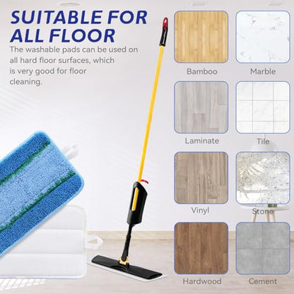 Upgraded Replacement Microfiber Mop Pads for Rubbermaid Commercial 18 Inch Mop 17 Inch Mops, Reusable Wet & Dry Commercial Cleaning Flat Mops System 18" 17" Refill Head for Multi-Surface Floor-8 Pack - color: Upgrades Blue 8pack
