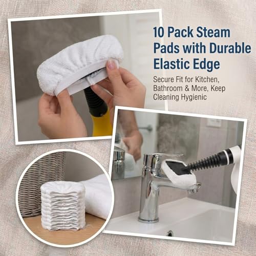 Tidy Monster 12 Pack Microfiber Cloth Covers, Washable Steam Cleaner Accessories Compatible with Bissell Steam Shot 39N7A/39N7V, McCulloch, PurSteam, Wagner & Dupray - color: 12 Pack White