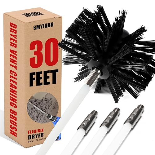 Particle Furnace Cleaning Brush, 4"/6" Brush ,Chimney Brush,Dryer Vent Cleaner Kit,Flexible Rods (22PcsRods+1Pcs 4"+1Pcs 6" Brush) - color: 22pcsrods+1pcs 4"+1pcs 6" Brush