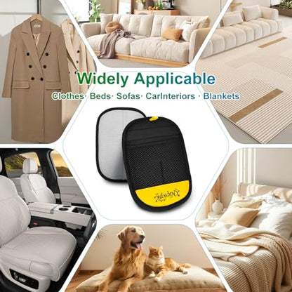 Pet Hair Removal Glove for Dogs & Cats, Reusable Electrostatic Pet Hair Remover for Couch, Carpet, Clothing & Car Seats, Washable Fur Remover Glove for Laundry, Furniture & Pet Bed - color: BlackYellow