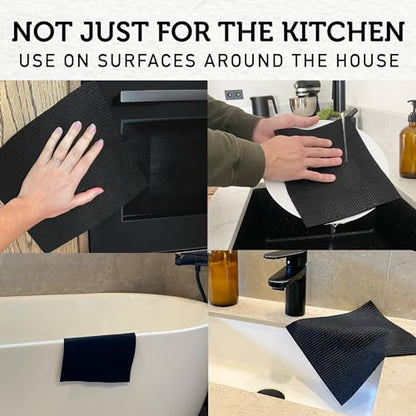 Nordhus Design Swedish Dishcloths, Dark Gray, Grey, White, Beige 10-Pack, Reusable, Washable Cellulose Cotton Kitchen Cloths - Replace Paper Towels, Wipes, Sponges, Dish Rags - color: Neutral Mix
