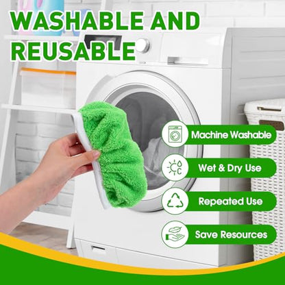 8Pcs Reusable Microfiber Mop Pads Compatible with Swiffer Sweeper,Replacement Dry Sweeping Cloths & Wet Mopping Pads Refills,Washable Mop Pads for Multi-Surface Floor Cleaning - color: Green