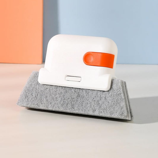 Window Crevice Cleaning Kit 2-in-1 Compact Design Replaceable Felt Pad for Window Tracks Door Gutters Sliding Recesses, Orange - color: Orange