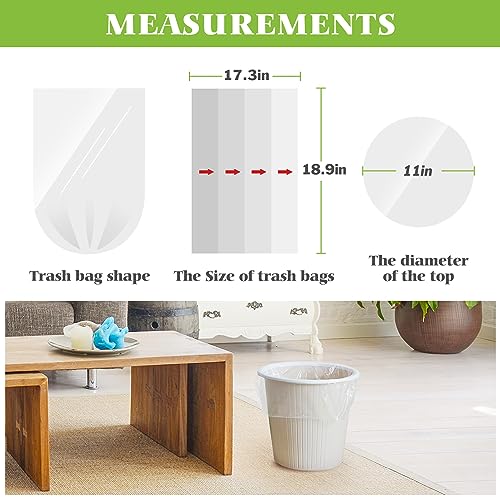 Teivio 3 Gallon 150 Counts Small Trash Bags Garbage Bags, Bathroom Trash Can Bin Liners, Small Plastic Bags for Home Office Kitchen Kitchen, Clear - size: 1 Count (Pack of 150)