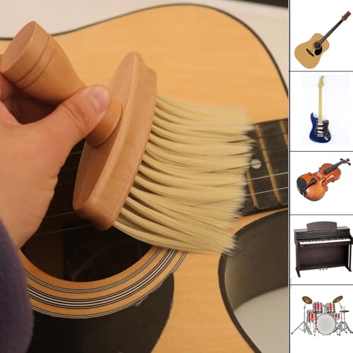 Keyboard Cleaning Brush, Wooden Piano Cleaner Brush, Instrument Dusting Brush Anti-Static Double Sided Ultra Soft Brush, Universal Guitar Laptop Synthesizers Keyboard Brush