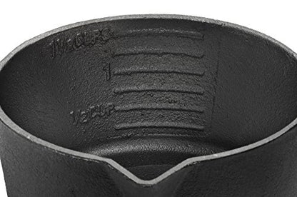 Outset Basting Pot and Brush, Cast Iron Pan and Sauce Brush - size: 3.75" Cast Iron