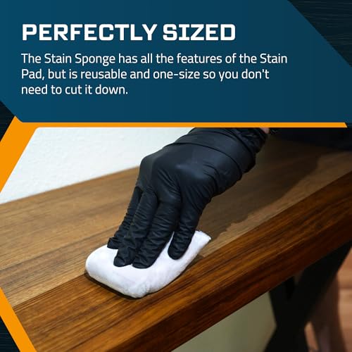 MāKRS Stain Sponge, 10-Pack Staining Pads, Lint, Snag and Streak-Free Applicator Sponges, Micro-Brush Material Over Foam Core, for Wood Stains and All Finishes, Easy to Use with Consistent Application - size: Pack of 10