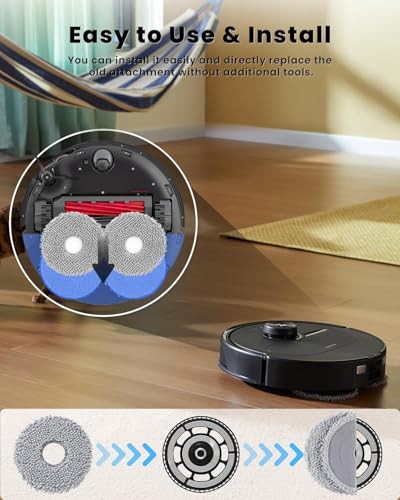 12Pcs Microfiber Mop Cloth Pad for Roborock Q Revo,Qrevo S,Qrevo Pro,Qrevo Master,Qrevo MaxV,QV35A,QV 35S,Qrevo S5V,Qrevo Edge S5A,Qrevo Curv,Saros 10R Robot Vacuum, Washable Mopping Cloth Accessories - color: Qrevo Mop12
