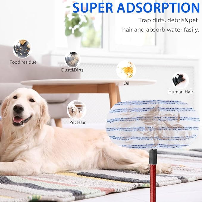 10 Pack Microfiber Mop Pads Covers Replacement Compatible with Oceda,Terry Cloth Mop Refills 15x8 Inch Pads for Wet Dry Hardwood Floor Cleaning, Washable & Reusable Mopping Pads - size: 10 Pack