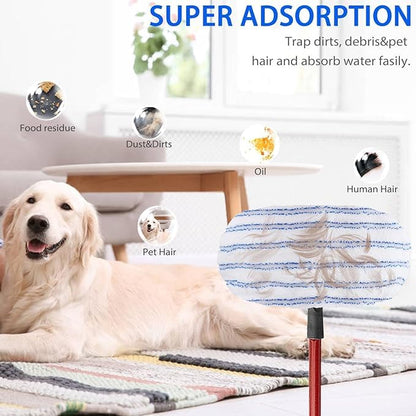 10 Pack Microfiber Mop Pads Covers Replacement Compatible with Oceda,Terry Cloth Mop Refills 15x8 Inch Pads for Wet Dry Hardwood Floor Cleaning, Washable & Reusable Mopping Pads - size: 10 Pack