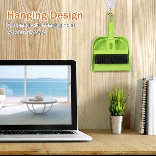 DECHOUS 6 Pack Mini Broom and Dustpan Set Desktop Cleaning Brush Set with Soft Bristles and Pointed Bristles for Desk Keyboard Windowsill Counter Home Office Sweeping Tools