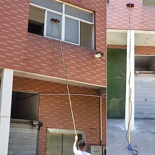 Professional 7m Window Cleaning Pole Kit with Extendable Pole and 55cm Brush Head Ideal for High Windows Complete Window Cleaning Equipment - color: 55cm Gold 2, size: 7m/22.9FT