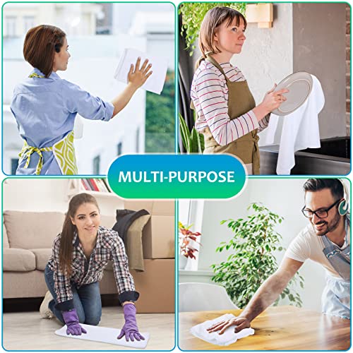 Newwiee 3 Pcs Extra Large Microfiber Cleaning Cloth 30" x 20" Washable Reusable Microfiber Towel Streak Free Lint Free Cloth for Cleaning Home Glass Office Window Bathrooms (White) - color: White