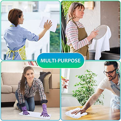 Newwiee 3 Pcs Extra Large Microfiber Cleaning Cloth 30" x 20" Washable Reusable Microfiber Towel Streak Free Lint Free Cloth for Cleaning Home Glass Office Window Bathrooms (White) - color: White