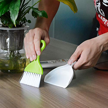 2 Pcs Mini Dustpan Set Brush for Table Whisk Brooms Small Dustpan Broom Set Mini Dust Pans with Brush Tiny Cleaning Table Sweep - size: 2 Set