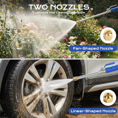2026 New Jet Nozzle High Pressure Hose Nozzle, 2-1 High Pressure Power Washer Wand, VersatileCleaning Tool for Gutter, Patio, Car Wash,Gardening,Built to Last for Homeowners & Garden Enthusiasts