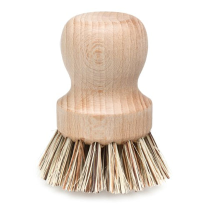 Redecker Pot Brush, Union Fiber, Single Heavy Duty Scrub Brush for Pots, Cast Iron & Baked-On Residue, Beechwood, 2.6-Inch Round, Made in Germany - size: Single Unit