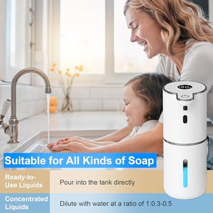 OHIFAST 2 Pack Automatic Liquid Soap Dispenser Touchless, USB Rechargeable Smart Hand Soap Dispenser, 6-Level Adjustable, 12.8oz/380mL Wall Mount for Bathroom Kitchen Dish Soap-White - color: White, style: 2 Pack Liquid
