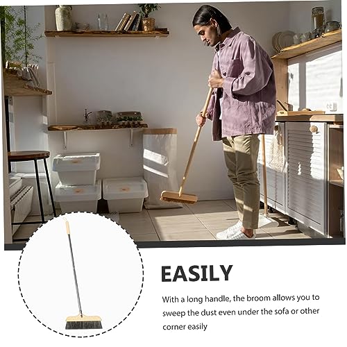Cabilock Soft Bristle Broom with Handle Long Handle Floor Brush for Home Kitchen Outdoor Cleaning Static Bristles for Sweeping Pet and Dirt Hardwood and Carpet Floors