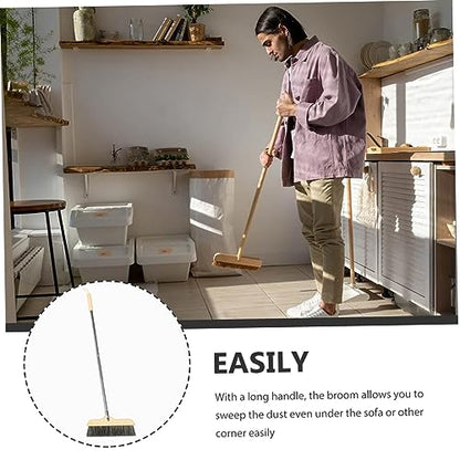 Cabilock Soft Bristle Broom with Handle Long Handle Floor Brush for Home Kitchen Outdoor Cleaning Static Bristles for Sweeping Pet and Dirt Hardwood and Carpet Floors