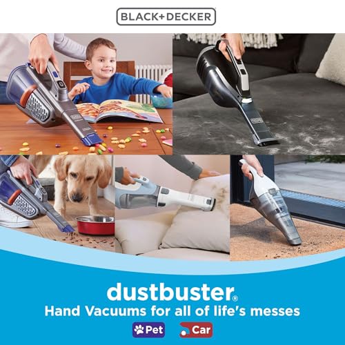 BLACK+DECKER dustbuster Cordless Handheld Vacuum, Portable Vacuum for Car and Home Rechargeable, Powerful Suction, Wide Mouth (HHVI315JO42)