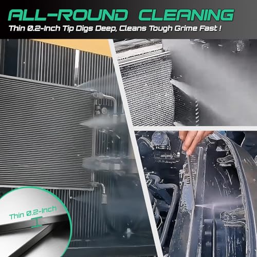 39 Inch Radiator Cleaning Wand, 4500 PSI Stainless Steel Radiator Cleaner Wand with Quick Connector, Dual Water & Air Blow Gun Adapter for Trucks, RVs, Heavy Equipment Pressure Washer - size: 39"(100cm) Wands