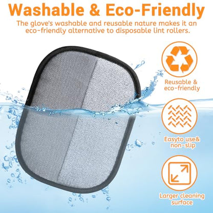 Electrostatic Pet Hair Remover Glove for Dogs &Cats, Reusable Cat Dog Magic Brush pet Hair, Suitable for Sofas, Clothing, Carpets, Curtains (2)