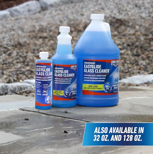 Unger Professional Streak-Free EasyGlide Glass Cleaner Concentrate, 1 Gallon, Ammonia-Free, Makes 100 Gallons of Solution, Safe for Tinted Windows, LOW-E, Windshields and Mirrors