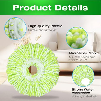 3 Pack Mop Head Replacement Compatible with Libman All-in-One Spin Mop, Microfiber Spin Mop Replacement Head, Easy to Replace, Machine Washable